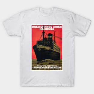 Vintage Travel Poster Germany Hugo Stinnes Linien Hamburg T-Shirt